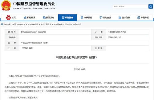 85后 控制109個賬戶操縱華英農(nóng)業(yè),被罰沒2.66億元